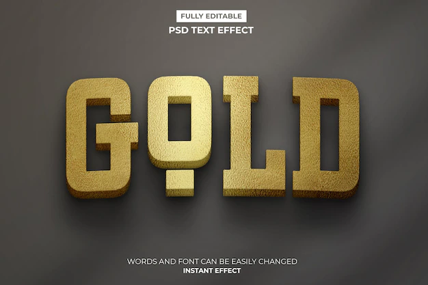 Free PSD | Gold text effect