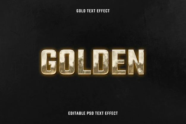 Free PSD | Golden 3d text effect psd editable template