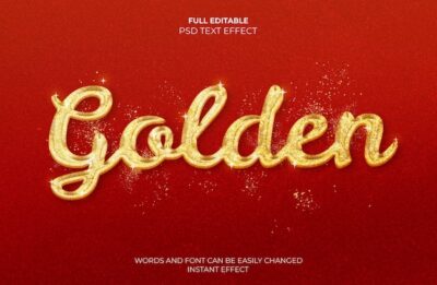 Free PSD | Golden text effect