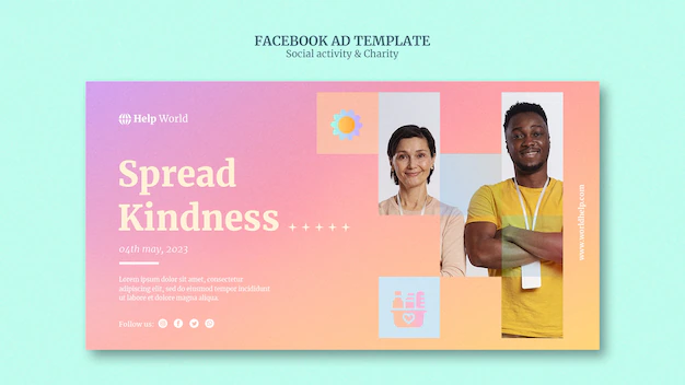 Free PSD | Gradient charity template design