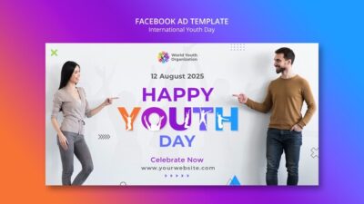 Free PSD | Gradient international youth day social media promo template