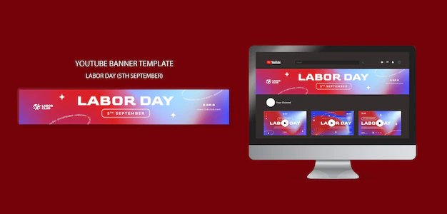 Free PSD | Gradient labor day design template