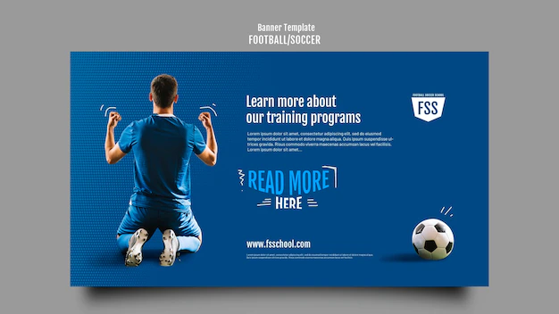 Free PSD | Gradient soccer game horizontal banner template