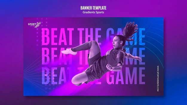 Free PSD | Gradient sport banner template theme