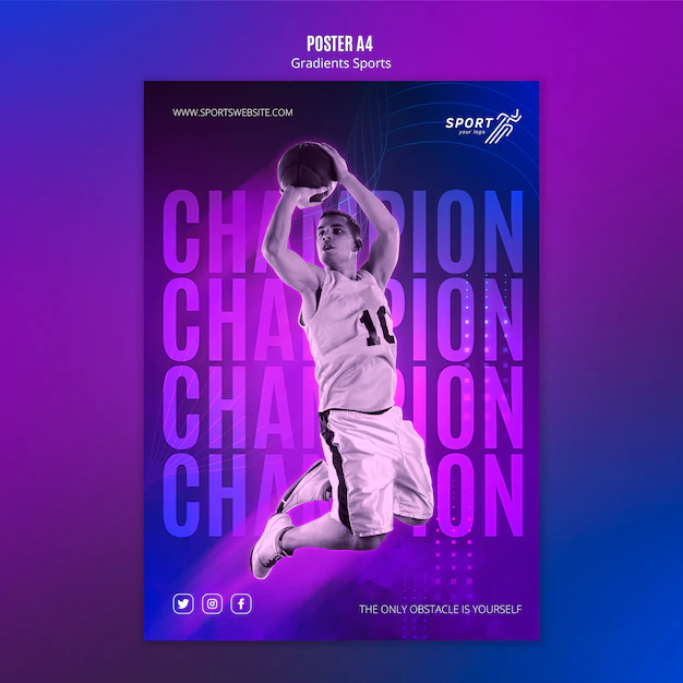 Free PSD | Gradient sport poster template