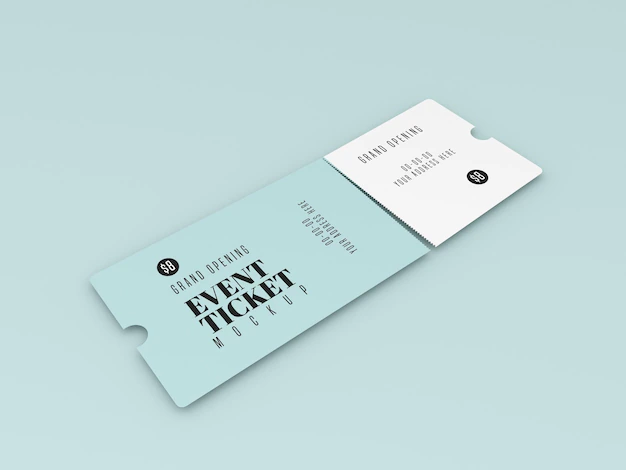 Free PSD | Grand opening event ticket mockup
