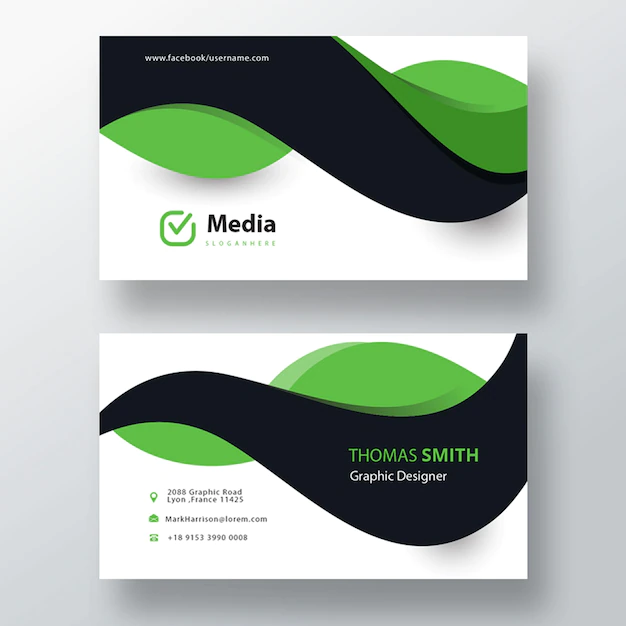 Free PSD | Green and black business card template