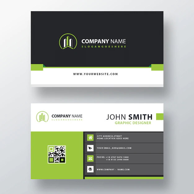 Free PSD | Green business card template