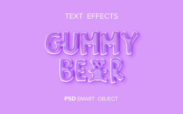 Free PSD | Gummy bear liquid text effect