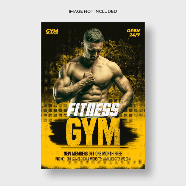 Free PSD | Gym fitness flyer and poster template