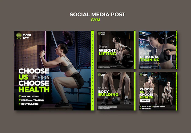 Free PSD | Gym social media post design template