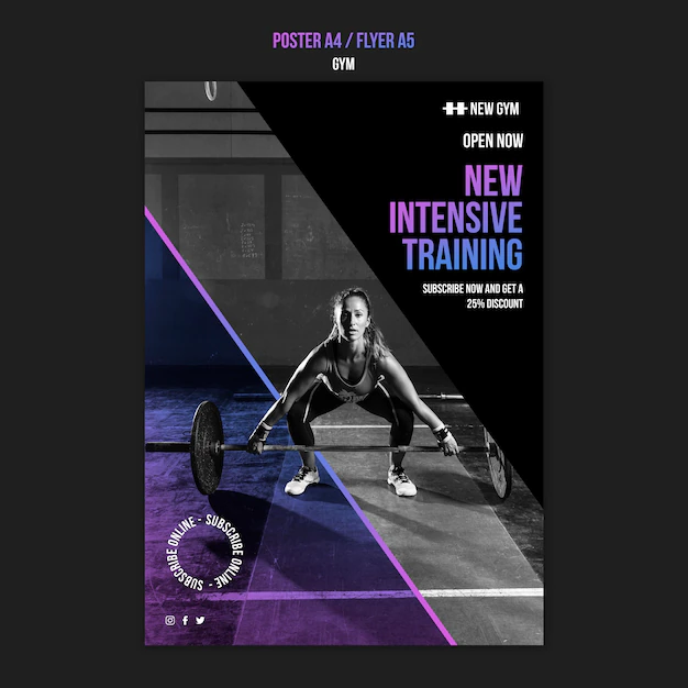 Free PSD | Gym vertical print template