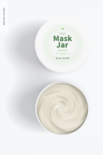 Free PSD | Hair mask jars mockup, top view