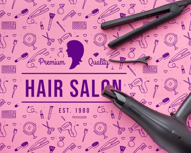 Free PSD | Hairdresser concept mock-up