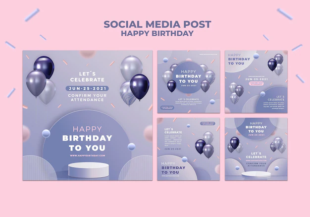 Free PSD | Happy birthday social media post