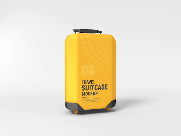 Free PSD | Hardside travel luggage suitcase mockup