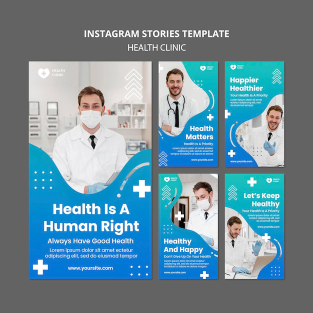 Free PSD | Health clinic instagram stories template