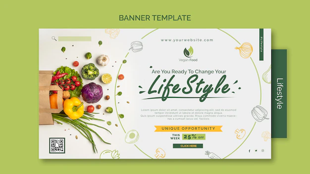 Free PSD | Healthy eating lifestyle banner template