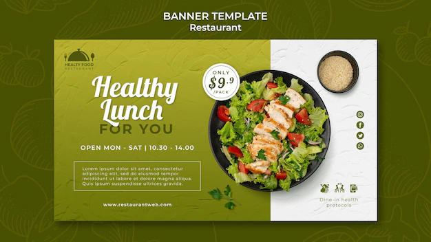 Free PSD | Healthy food restaurant banner template