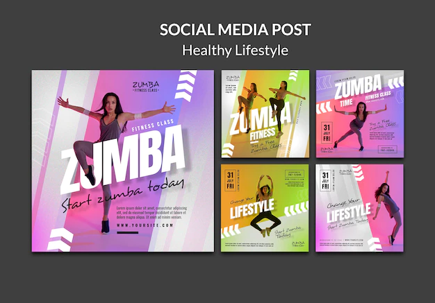 Free PSD | Healthy lifestyle social media post