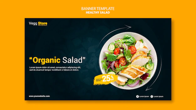 Free PSD | Healthy salad banner template
