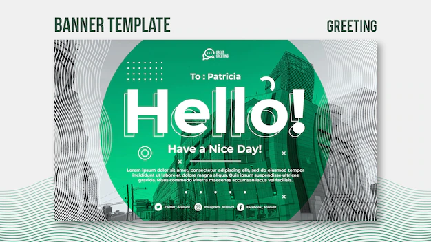 Free PSD | Hello message banner template