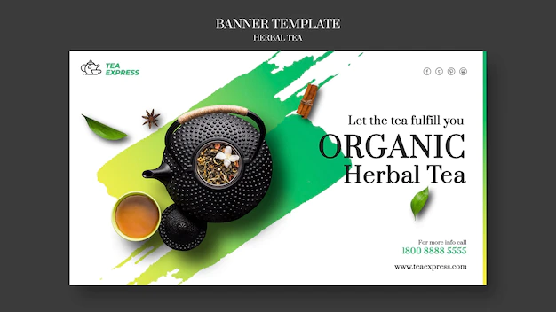 Free PSD | Herbal tea banner
