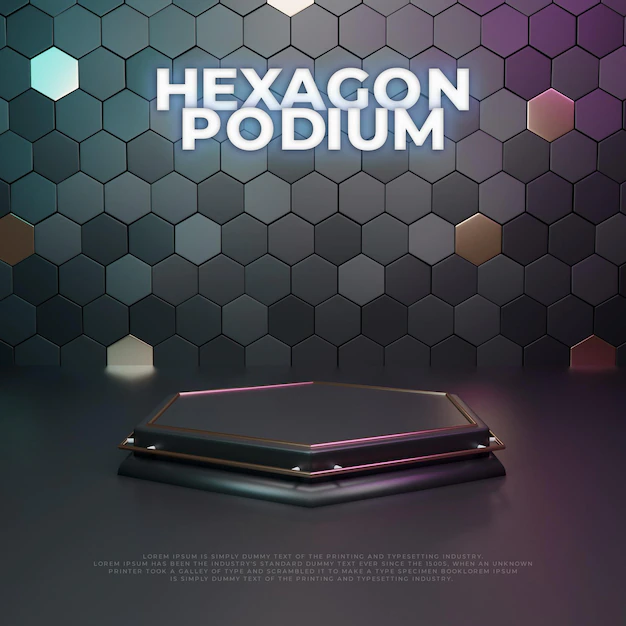 Free PSD | Hexagon 3d podium product display
