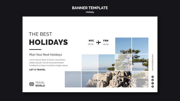 Free PSD | Holiday banner template design