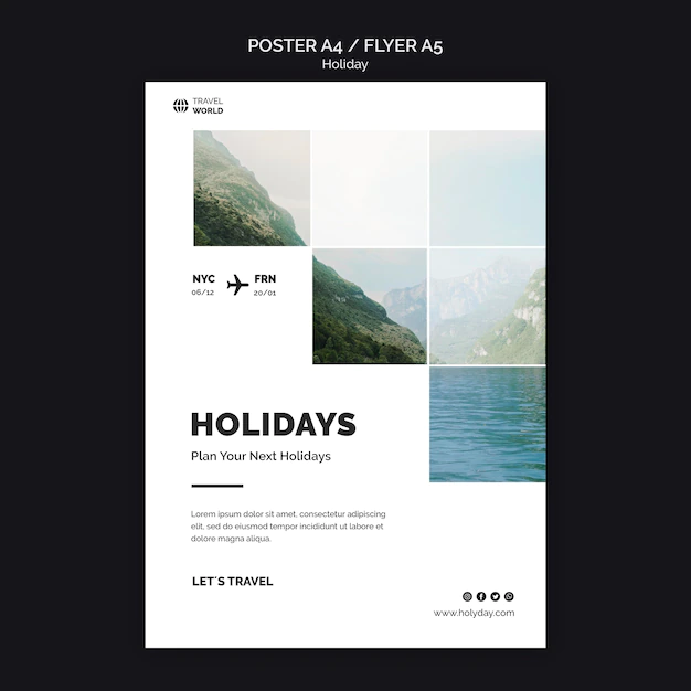 Free PSD | Holiday poster template design