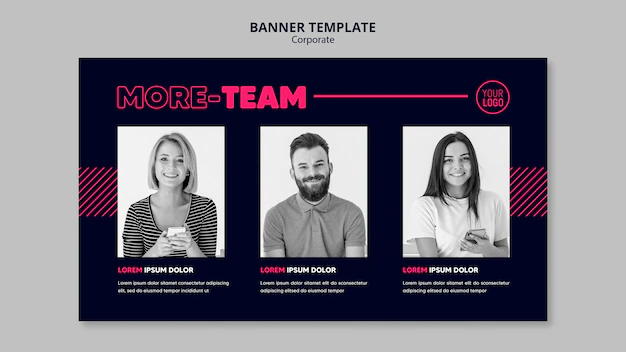 Free PSD | Horizontal banner for business team