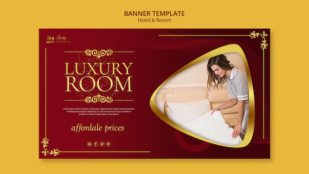 Free PSD | Horizontal banner for hotel and resort