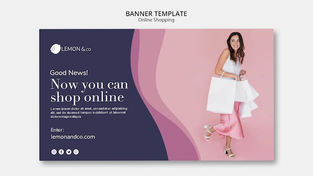 Free PSD | Horizontal banner for online fashion sale