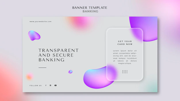 Free PSD | Horizontal banner for transparent and safe banking