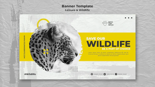 Free PSD | Horizontal banner for wildlife and environment protection
