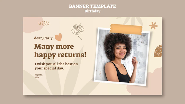 Free PSD | Horizontal banner template for birthday celebration