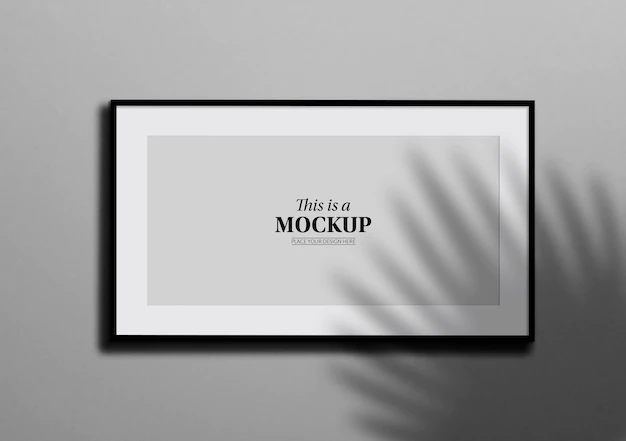 Free PSD | Horizontal frame mockup with shadow