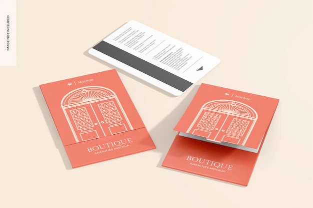 Free PSD | Hotel key card holders mockup opened and closed