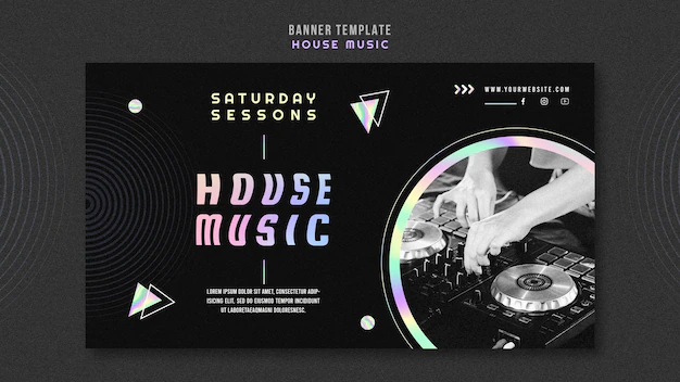 Free PSD | House music ad template banner