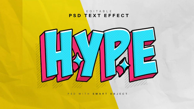 Free PSD | Hype text effect