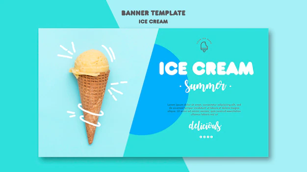 Free PSD | Ice cream banner template