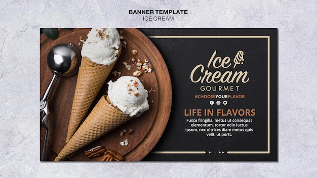 Free PSD | Ice cream concept banner template