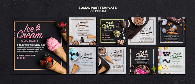 Free PSD | Ice cream concept social media post template