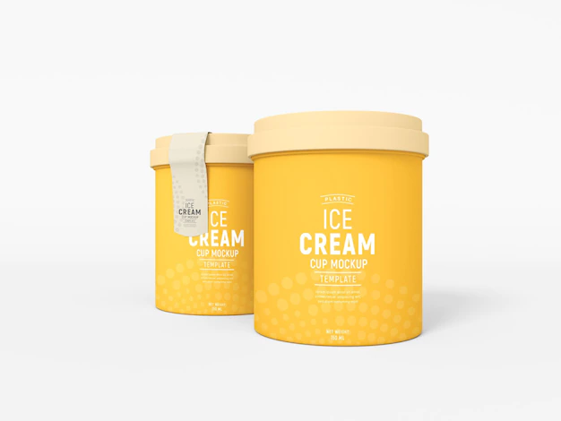 Free PSD | Ice cream cup packaging mockup