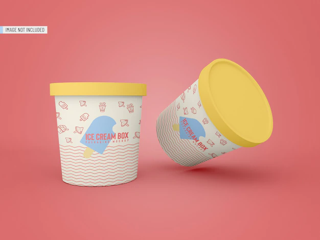 Free PSD | Ice cream jar packaging mockup