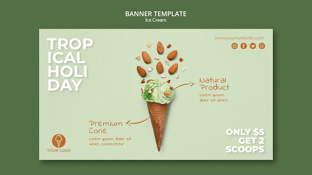 Free PSD | Ice cream shop banner template