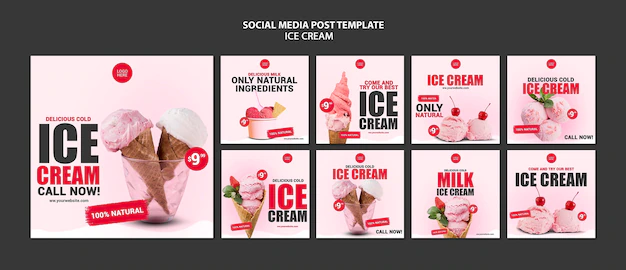 Free PSD | Ice cream shop social media post template