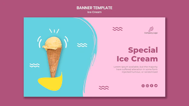 Free PSD | Ice cream store template banner
