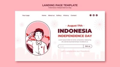 Free PSD | Indonesia independence day landing page template