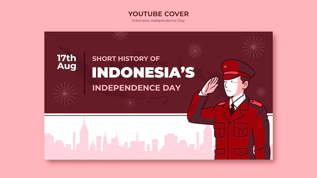 Free PSD | Indonesia independence day youtube cover template